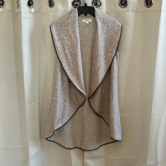 THml Womens Vest Cardigan Small Draped Long Open Front Modern Oversized 16984 - Picture 1 of 10